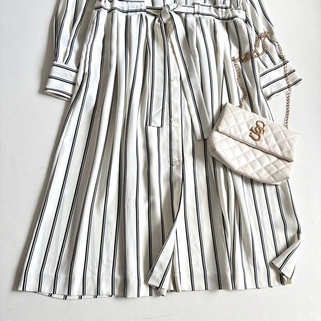 ◆美品◆3万◆Liesse◆ストライプシャツワンピース◆スプリングコート◆F < 女性ファッション ◆美品◆3万◆Liesse◆ストライプシャツワンピース◆スプリングコート◆F < 女性ファッションの