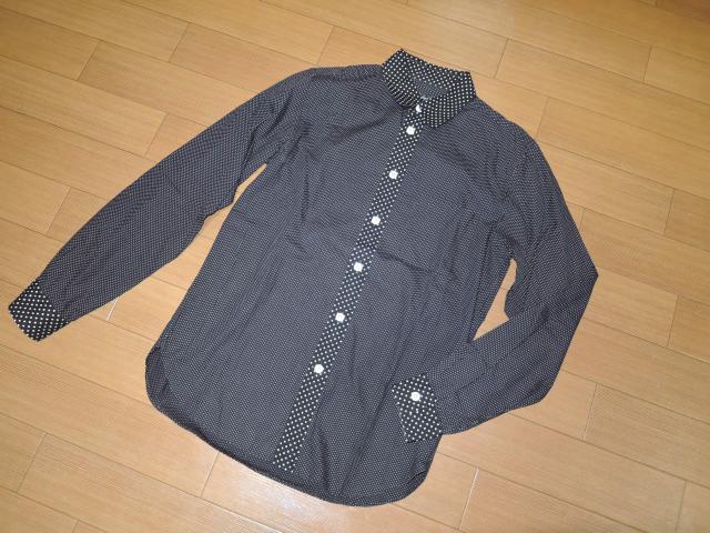 RESONATE ドット柄シャツ M 黒白 リゾネイト グッドイナフ 薄手 < ブランド  RESONATE ドット柄シャツ M 黒白 リゾネイト グッドイナフ 薄手 < ブランドの
