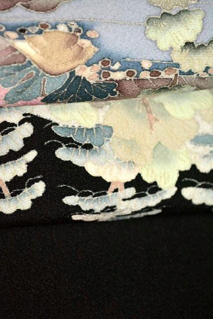 黒留袖 最高峰 本場加賀友禅 土田外男 風景 花柄 比翼付 身丈156.5cm 裄64.5cm クリーニング済 正絹 T3615 < 女性ファッション  黒留袖 最高峰 本場加賀友禅 土田外男 風景 花柄 比翼付 身丈156.5cm 裄64.5cm クリーニング済 正絹 T3615 < 女性ファッションの