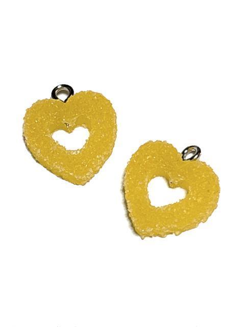 1063 黄色 ハート型のグミ 2個 スイーツチャーム アクセサリーパーツ お菓子 おやつ 食べ物 キャンディ < ペット/手芸/園芸 1063 黄色 ハート型のグミ 2個 スイーツチャーム アクセサリーパーツ お菓子 おやつ 食べ物 キャンディ < ペット/手芸/園芸の