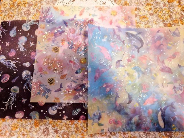 お裾分け☆海の生き物トレーシングペーパー3枚☆ < インテリア/ライフ お裾分け☆海の生き物トレーシングペーパー3枚☆ < インテリア/ライフの