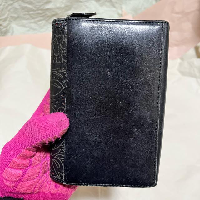 【訳あり】【KENZO / ケンゾー】 レザー / 二つ折り財布 花柄 ブラック < ブランド 【訳あり】【KENZO / ケンゾー】 レザー / 二つ折り財布 花柄 ブラック < ブランドの