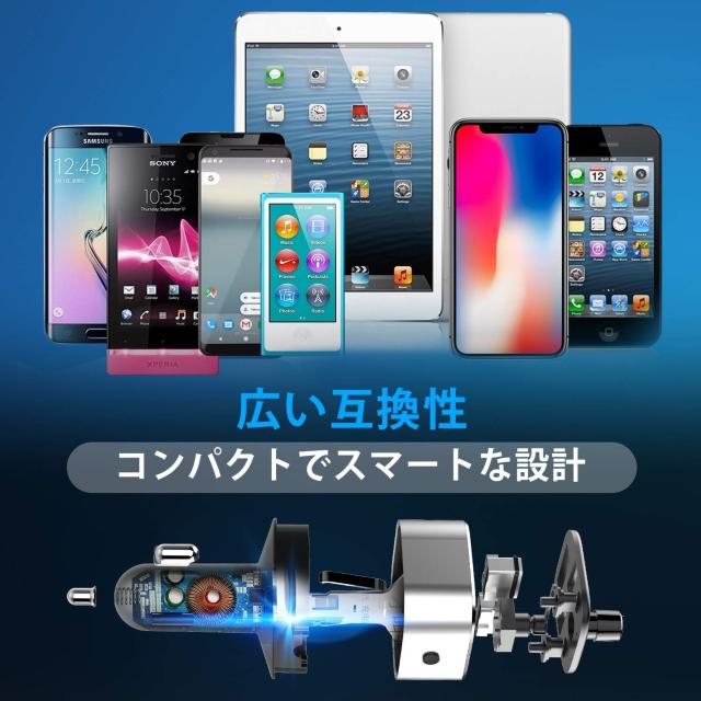 FMトランスミッター Bluetooth5.0 車用 2USBポート QC3.0急速充電 ハンズフリー通話 シガーソケット < 自動車/バイク FMトランスミッター Bluetooth5.0 車用 2USBポート QC3.0急速充電 ハンズフリー通話 シガーソケット < 自動車/バイク