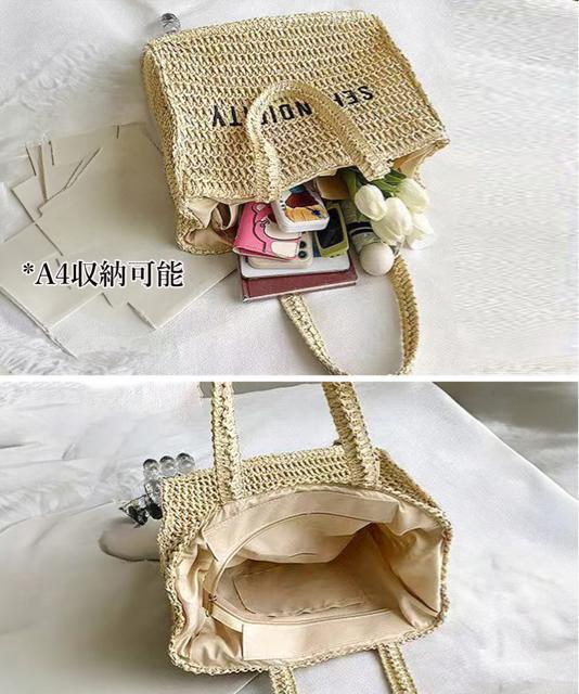 送料無料 新品 ストローバッグ トート かごバッグ韓国風 < 女性ファッション  送料無料 新品 ストローバッグ トート かごバッグ韓国風 < 女性ファッションの