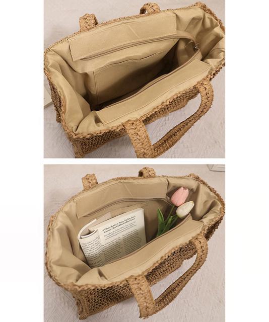 送料無料 新品 ストローバッグ トート かごバッグ韓国風 < 女性ファッション  送料無料 新品 ストローバッグ トート かごバッグ韓国風 < 女性ファッションの