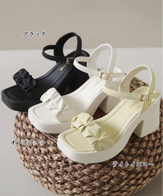 送料無料 新品 チャンキーヒールサンダル 厚底サンダル夏 < 女性ファッション  送料無料 新品 チャンキーヒールサンダル 厚底サンダル夏 < 女性ファッションの