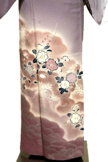 訪問着 中古 最高級 新品同様 暈し染め 絞り 銀彩 花柄 波 1つ紋 身丈169.5cm 裄丈64.5cm 正絹 Y3618 < 女性ファッション 訪問着 中古 最高級 新品同様 暈し染め 絞り 銀彩 花柄 波 1つ紋 身丈169.5cm 裄丈64.5cm 正絹 Y3618 < 女性ファッションの