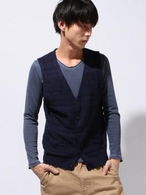 □nano・universe/ナノユニバース ジャガード ニット ベスト/メンズ/S☆新品 < ブランド □nano・universe/ナノユニバース ジャガード ニット ベスト/メンズ/S☆新品 < ブランドの