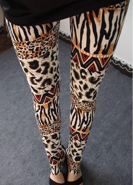 送料無料 レディース ワイルド ミックス アニマル レギンスパンツ 豹柄 縦縞 レギパン < 女性ファッション  送料無料 レディース ワイルド ミックス アニマル レギンスパンツ 豹柄 縦縞 レギパン  < 女性ファッションの