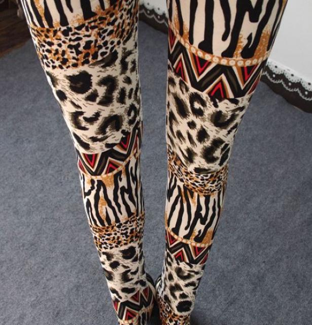 送料無料 レディース ワイルド ミックス アニマル レギンスパンツ 豹柄 縦縞 レギパン < 女性ファッション  送料無料 レディース ワイルド ミックス アニマル レギンスパンツ 豹柄 縦縞 レギパン < 女性ファッションの