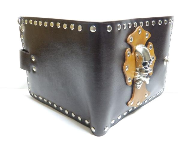 《New》本革★スタッズ*ウォレット財布/ブラウン<箱付> < 男性ファッション  《New》本革★スタッズ*ウォレット財布/ブラウン<箱付> < 男性ファッションの