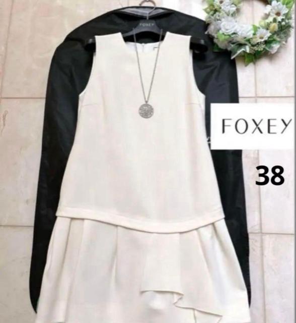 美品 デイジーリン フォクシー ワンピース オルセー ホワイト 38 < ブランド 美品 デイジーリン フォクシー ワンピース オルセー ホワイト 38 < ブランドの
