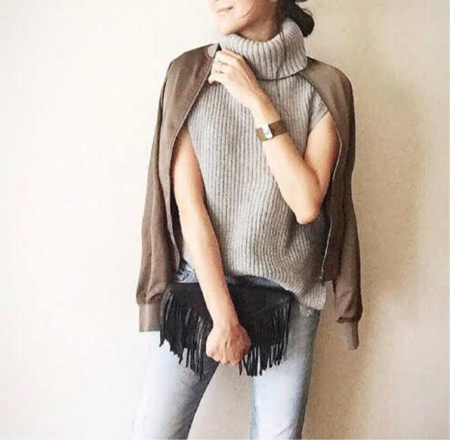 ユニクロ ミドルゲージタートルネックロングベスト ニット セーター ノースリーブ グレー L < ブランド ユニクロ ミドルゲージタートルネックロングベスト ニット セーター ノースリーブ グレー L < ブランドの