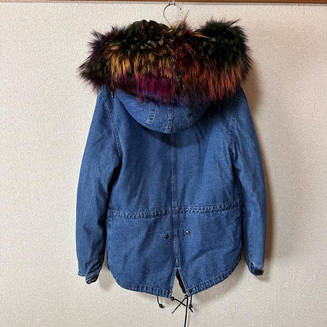 【JAZZEBAR】レディース ラクーンファー モッズコート デニムジャケット < 女性ファッション 【JAZZEBAR】レディース ラクーンファー モッズコート デニムジャケット < 女性ファッションの