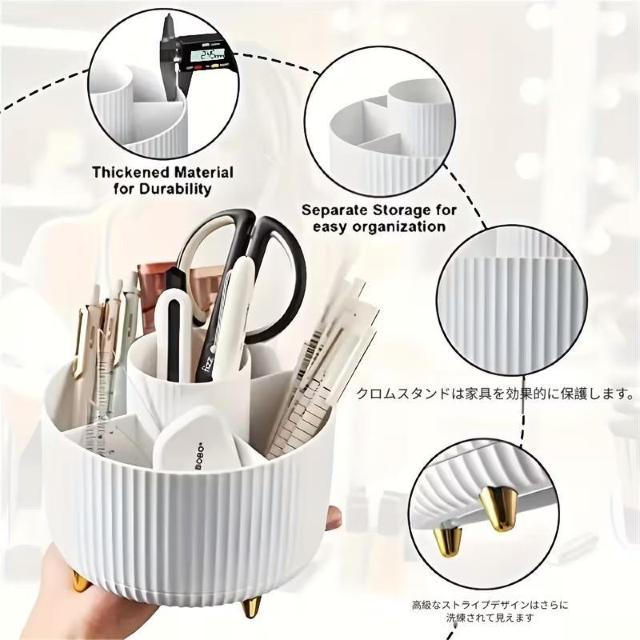 超お買い得890円★360°回転メイクアップオーガナイザー - 1個 プラスチック製コスメ収納 5コンパートメント付き 白 < ヘルス/ビューティー 超お買い得890円★360°回転メイクアップオーガナイザー - 1個 プラスチック製コスメ収納 5コンパートメント付き 白 < ヘルス/ビューティーの