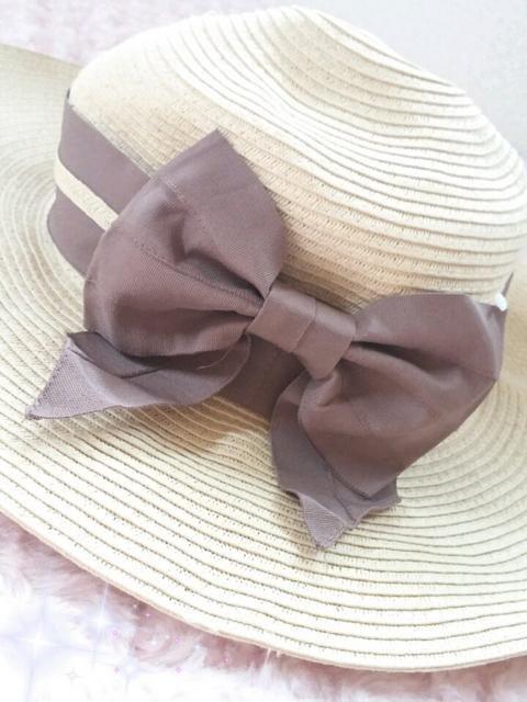 新品☆リボン付きつば折れペーパーハット < 女性ファッション  新品☆リボン付きつば折れペーパーハット < 女性ファッションの