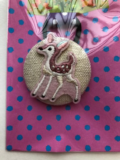 ハンドメイド ヘアゴム 特大 くるみボタン かわいいバンビちゃん♪ < 女性ファッション  ハンドメイド ヘアゴム 特大 くるみボタン かわいいバンビちゃん♪ < 女性ファッションの