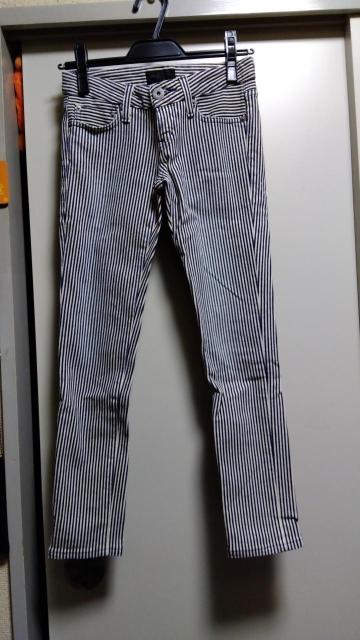 ☆MOUSSYヒッコリーストライプスキニー☆美品23 < ブランド  ☆MOUSSYヒッコリーストライプスキニー☆美品23  < ブランドの