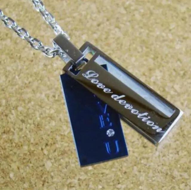 ステンレスジュエリー LOVE-U ペアネックレスシリーズ ブルー < 男性アクセサリー/時計 ステンレスジュエリー LOVE-U ペアネックレスシリーズ ブルー < 男性アクセサリー/時計の