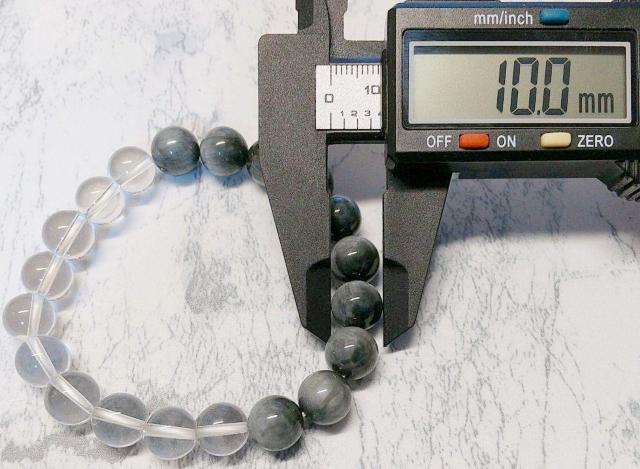 グレータイガーアイ&水晶 ブレスレット 玉径約10mm 内周約16.7cm < 女性アクセサリー/時計  グレータイガーアイ&水晶 ブレスレット 玉径約10mm 内周約16.7cm < 女性アクセサリー/時計の