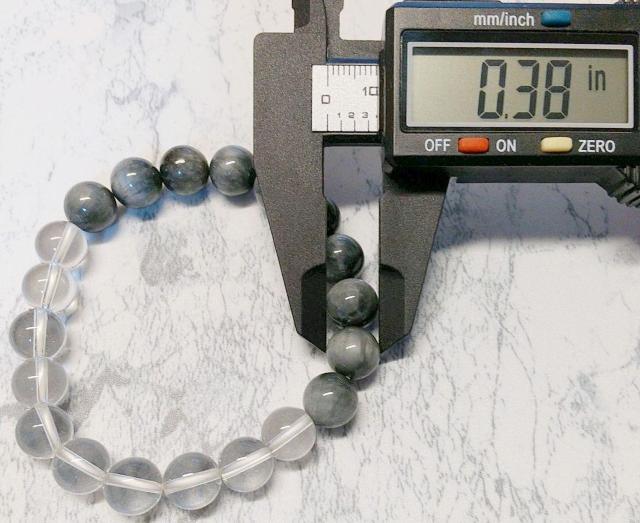 グレータイガーアイ&水晶 ブレスレット 玉径約10mm 内周約16.7cm < 女性アクセサリー/時計  グレータイガーアイ&水晶 ブレスレット 玉径約10mm 内周約16.7cm < 女性アクセサリー/時計の