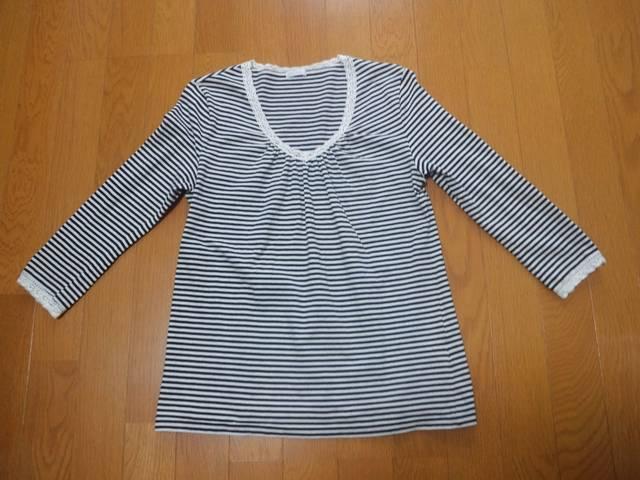 ドゥファミリー◆ボーダーレース飾りロンT◆サイズM < ブランド  ドゥファミリー◆ボーダーレース飾りロンT◆サイズM  < ブランドの