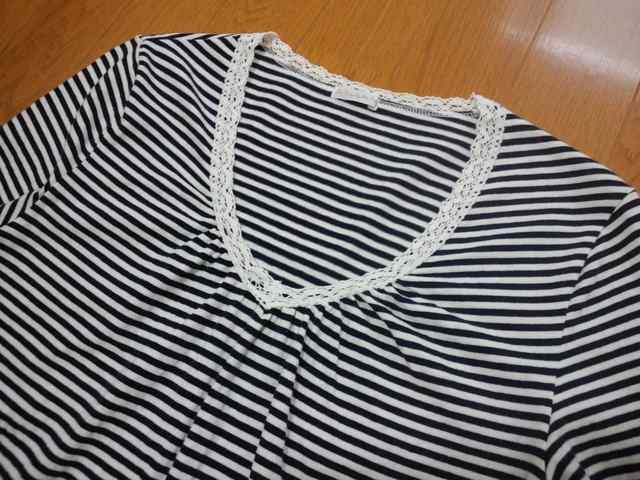 ドゥファミリー◆ボーダーレース飾りロンT◆サイズM < ブランド  ドゥファミリー◆ボーダーレース飾りロンT◆サイズM < ブランドの