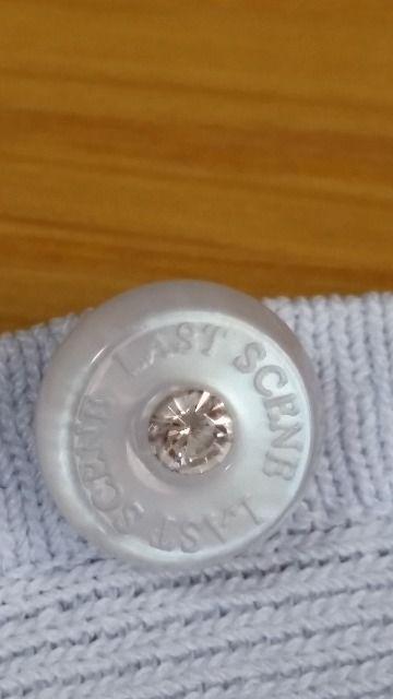 未使用 ラストシーン ラインストーンボタン Vネックカーディガン 水色 M < ブランド  未使用 ラストシーン ラインストーンボタン Vネックカーディガン 水色 M < ブランドの