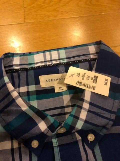 エアロポステール   チェック長袖シャツ  青系  size2XL  新品 < ブランド  エアロポステール   チェック長袖シャツ  青系  size2XL  新品 < ブランドの