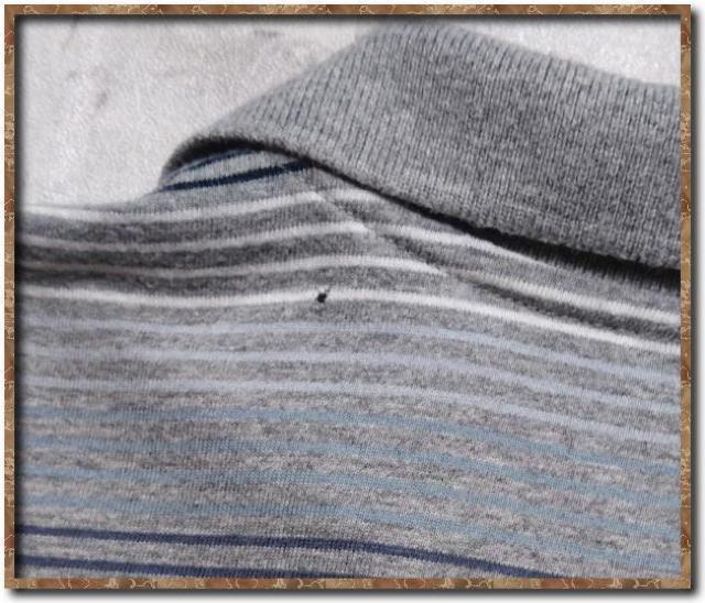 ナイキ 刺繍入りボーダー半袖ポロシャツ グレー系☆難あり < ブランド  ナイキ 刺繍入りボーダー半袖ポロシャツ グレー系☆難あり < ブランドの