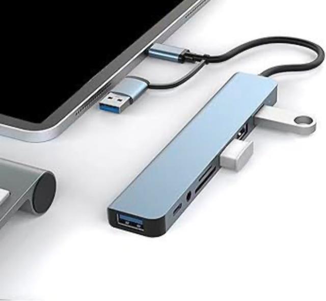 USB TypeC ハブ 6で 1 アルミドッキングステーション 4 USB ポートとカードリーダースロットコンピュータタブレット < PC本体/周辺機器  USB TypeC ハブ 6で 1 アルミドッキングステーション 4 USB ポートとカードリーダースロットコンピュータタブレット < PC本体/周辺機器の