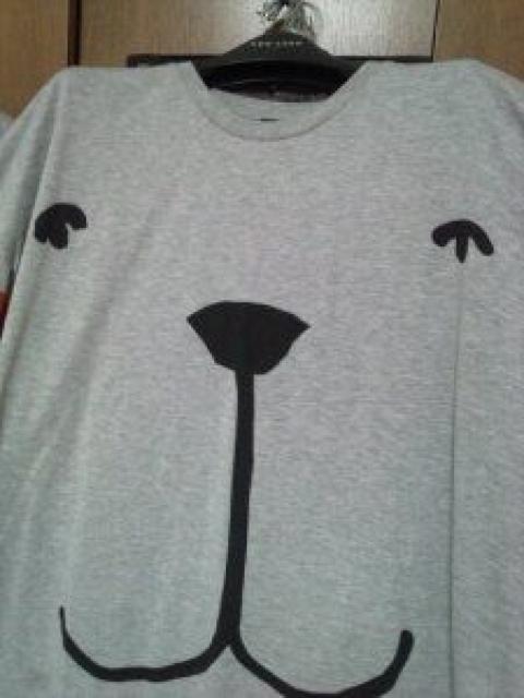 グレー犬ドッグビッグTシャツ半袖ボーダー赤ラインイギリスS〜M < 女性ファッション  グレー犬ドッグビッグTシャツ半袖ボーダー赤ラインイギリスS〜M < 女性ファッションの