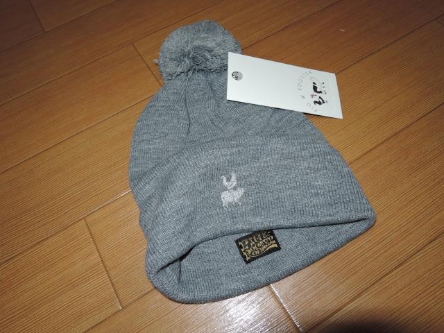 新品PIG&ROOSTERボンボンニットキャップ灰ビーニー < 男性ファッション  新品PIG&ROOSTERボンボンニットキャップ灰ビーニー < 男性ファッションの