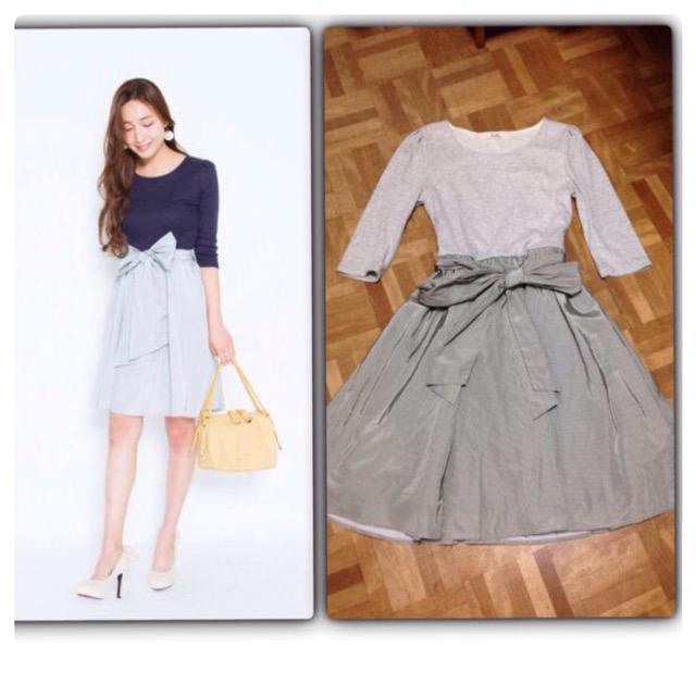 ダズリン ウエストリボンコンビワンピース < ブランド  ダズリン ウエストリボンコンビワンピース  < ブランドの