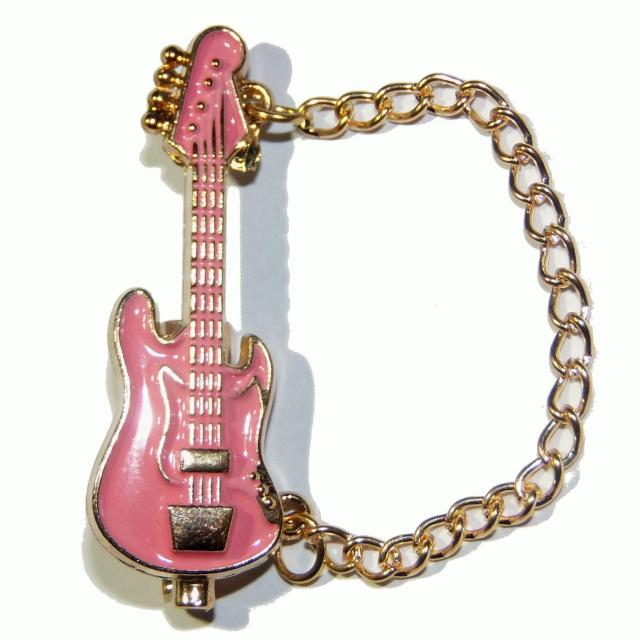 エレキギター ギター ベース エナメル バッジ ブローチ ピンバッジ ピンク色 ストラップ < 男性アクセサリー/時計  エレキギター ギター ベース エナメル バッジ ブローチ ピンバッジ ピンク色 ストラップ  < 男性アクセサリー/時計の