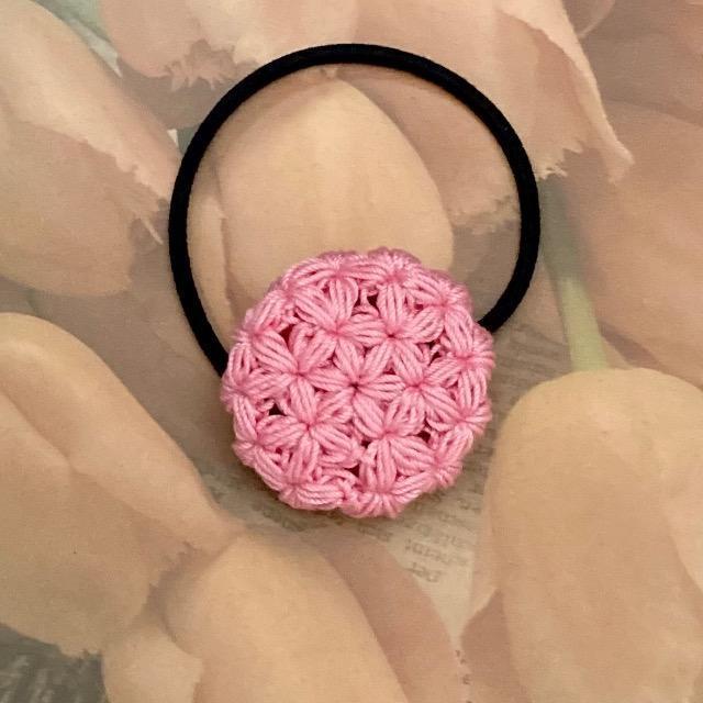 ハンドメイド♪レース編み リフ編みモチーフヘアゴム < 女性ファッション  ハンドメイド♪レース編み リフ編みモチーフヘアゴム  < 女性ファッションの