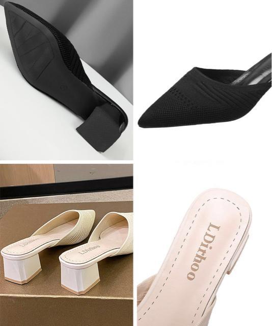 送料無料 新品 ニットミュールパンプス チャンキーヒール < 女性ファッション  送料無料 新品 ニットミュールパンプス チャンキーヒール < 女性ファッションの