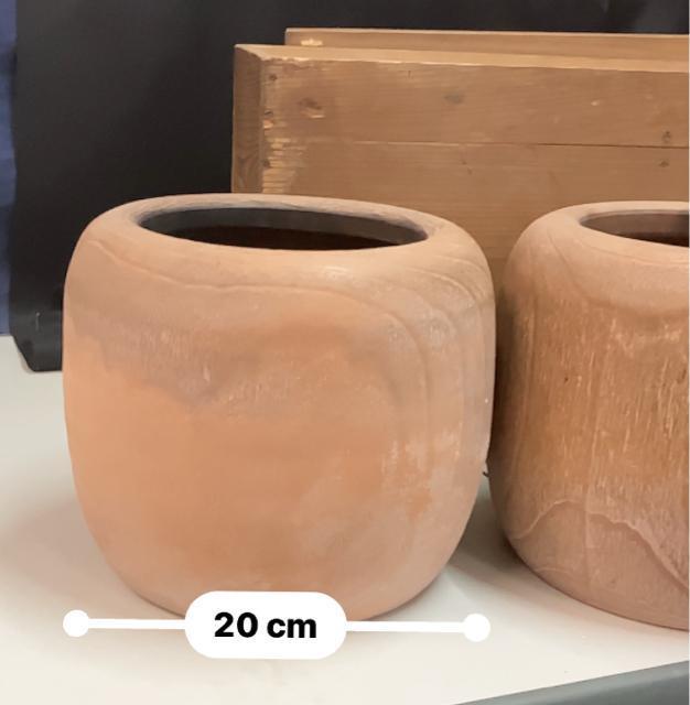 火鉢 2つセット 木箱付き アンティーク 木目調 陶器 高さ約19cm幅約21c < ホビー  火鉢 2つセット 木箱付き アンティーク 木目調 陶器 高さ約19cm幅約21c < ホビーの