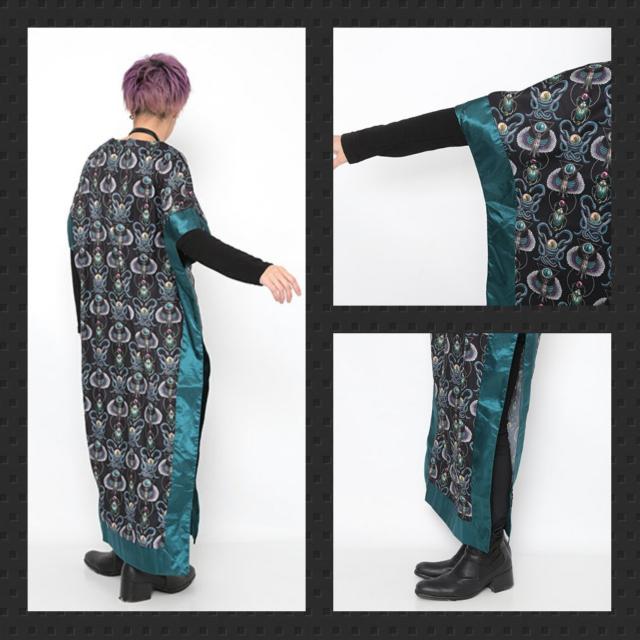 Drughoney【ユニセックス】埃及宝飾柄サテンロングスリット入り < 女性ファッション  Drughoney【ユニセックス】埃及宝飾柄サテンロングスリット入り < 女性ファッションの