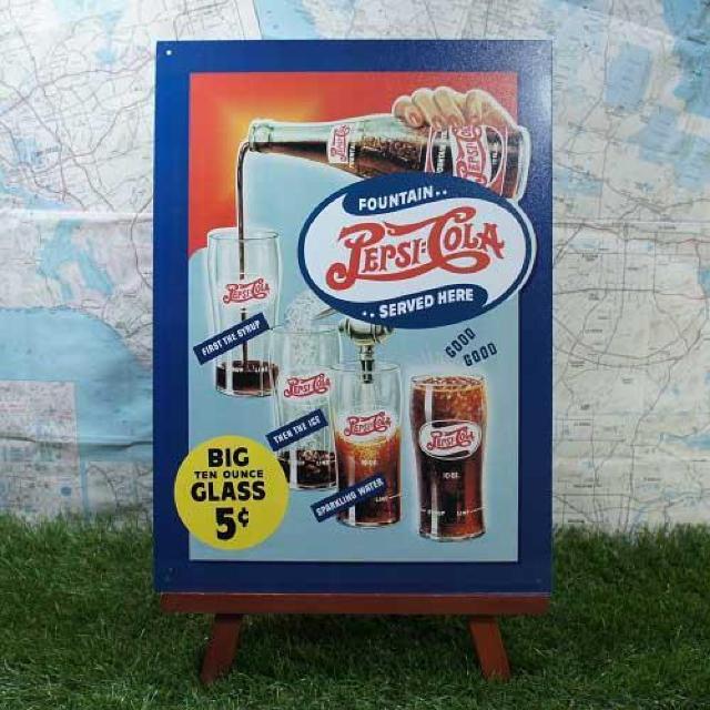 新品【ブリキ看板】Pepsi-Cola/ペプシ・コーラ Served Here < ホビー  新品【ブリキ看板】Pepsi-Cola/ペプシ・コーラ Served Here  < ホビーの