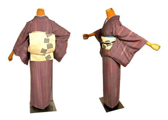 【単衣】【最高級】美品 縞模様 居敷当て付き 小紋 身丈149cm 裄丈62cm T3559 < 女性ファッション  【単衣】【最高級】美品 縞模様 居敷当て付き 小紋 身丈149cm 裄丈62cm T3559 < 女性ファッションの