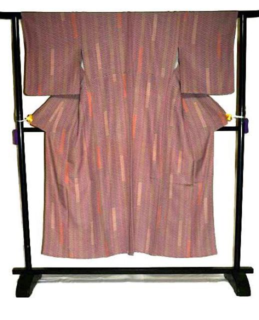 【単衣】【最高級】美品 縞模様 居敷当て付き 小紋 身丈149cm 裄丈62cm T3559 < 女性ファッション  【単衣】【最高級】美品 縞模様 居敷当て付き 小紋 身丈149cm 裄丈62cm T3559 < 女性ファッションの