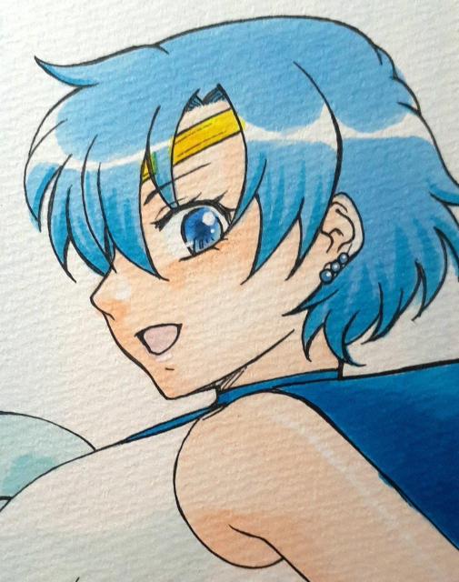 本日22時早終 自作イラストB5 セーラーマーキュリー/水野亜美 < アニメ/コミック/キャラクター 本日22時早終 自作イラストB5 セーラーマーキュリー/水野亜美 < アニメ/コミック/キャラクターの
