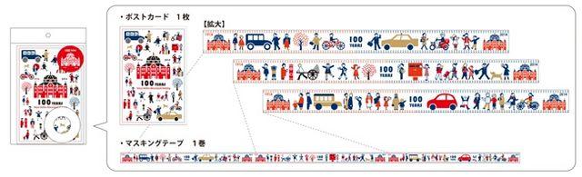東京中央郵便局東京駅100周年記念マスキングテープ&ポストカード < インテリア/ライフ  東京中央郵便局東京駅100周年記念マスキングテープ&ポストカード  < インテリア/ライフの