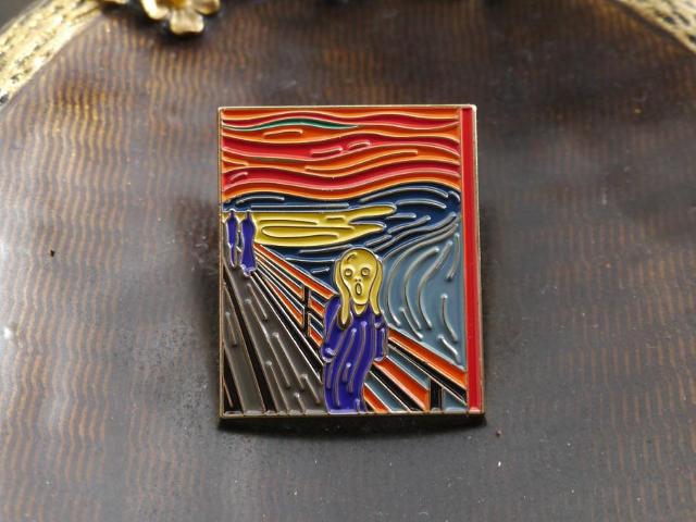 新品ムンクの叫びモチーフ ピンブローチ  アート < 女性アクセサリー/時計  新品ムンクの叫びモチーフ ピンブローチ  アート  < 女性アクセサリー/時計の