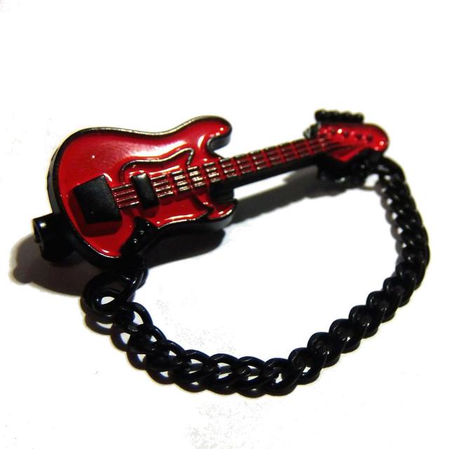 エレキギター ギター ベース エナメル バッジ ブローチ ピンバッジ 赤色 レッド ストラップ < 男性アクセサリー/時計  エレキギター ギター ベース エナメル バッジ ブローチ ピンバッジ 赤色 レッド ストラップ < 男性アクセサリー/時計の