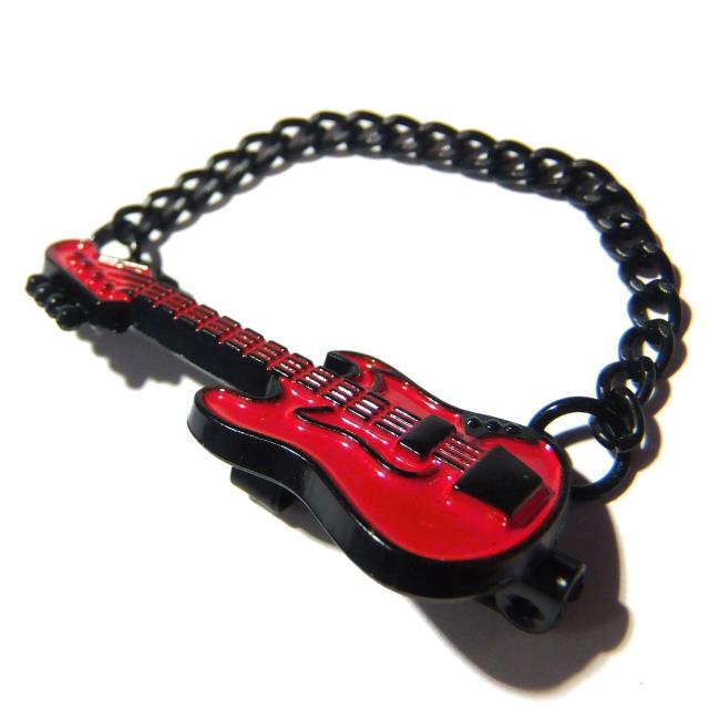 エレキギター ギター ベース エナメル バッジ ブローチ ピンバッジ 赤色 レッド ストラップ < 男性アクセサリー/時計  エレキギター ギター ベース エナメル バッジ ブローチ ピンバッジ 赤色 レッド ストラップ < 男性アクセサリー/時計の