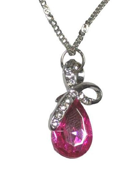 大粒 クリスタル ラインストーン ブリリアントカット CZダイヤモンド ペンダント ネックレス ローズピンク < 女性アクセサリー/時計  大粒 クリスタル ラインストーン ブリリアントカット CZダイヤモンド ペンダント ネックレス ローズピンク < 女性アクセサリー/時計の