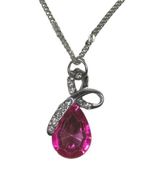 大粒 クリスタル ラインストーン ブリリアントカット CZダイヤモンド ペンダント ネックレス ローズピンク < 女性アクセサリー/時計  大粒 クリスタル ラインストーン ブリリアントカット CZダイヤモンド ペンダント ネックレス ローズピンク < 女性アクセサリー/時計の