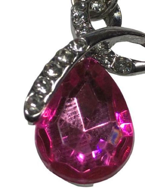 大粒 クリスタル ラインストーン ブリリアントカット CZダイヤモンド ペンダント ネックレス ローズピンク < 女性アクセサリー/時計  大粒 クリスタル ラインストーン ブリリアントカット CZダイヤモンド ペンダント ネックレス ローズピンク < 女性アクセサリー/時計の